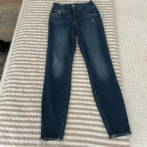 Good American Good Legs Crop 0 25  Blue Ankle & Cropped Jeans stretch